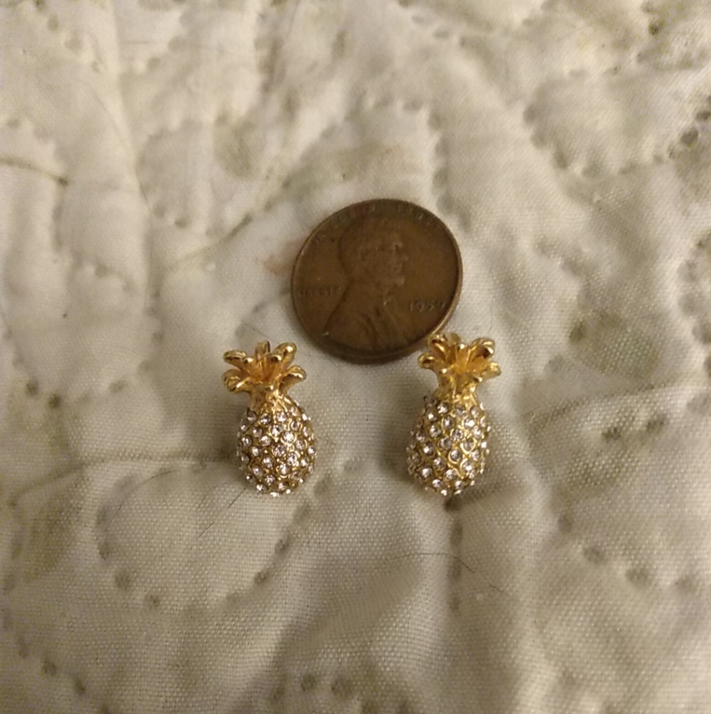 Gold Pineapple Stud Earrings